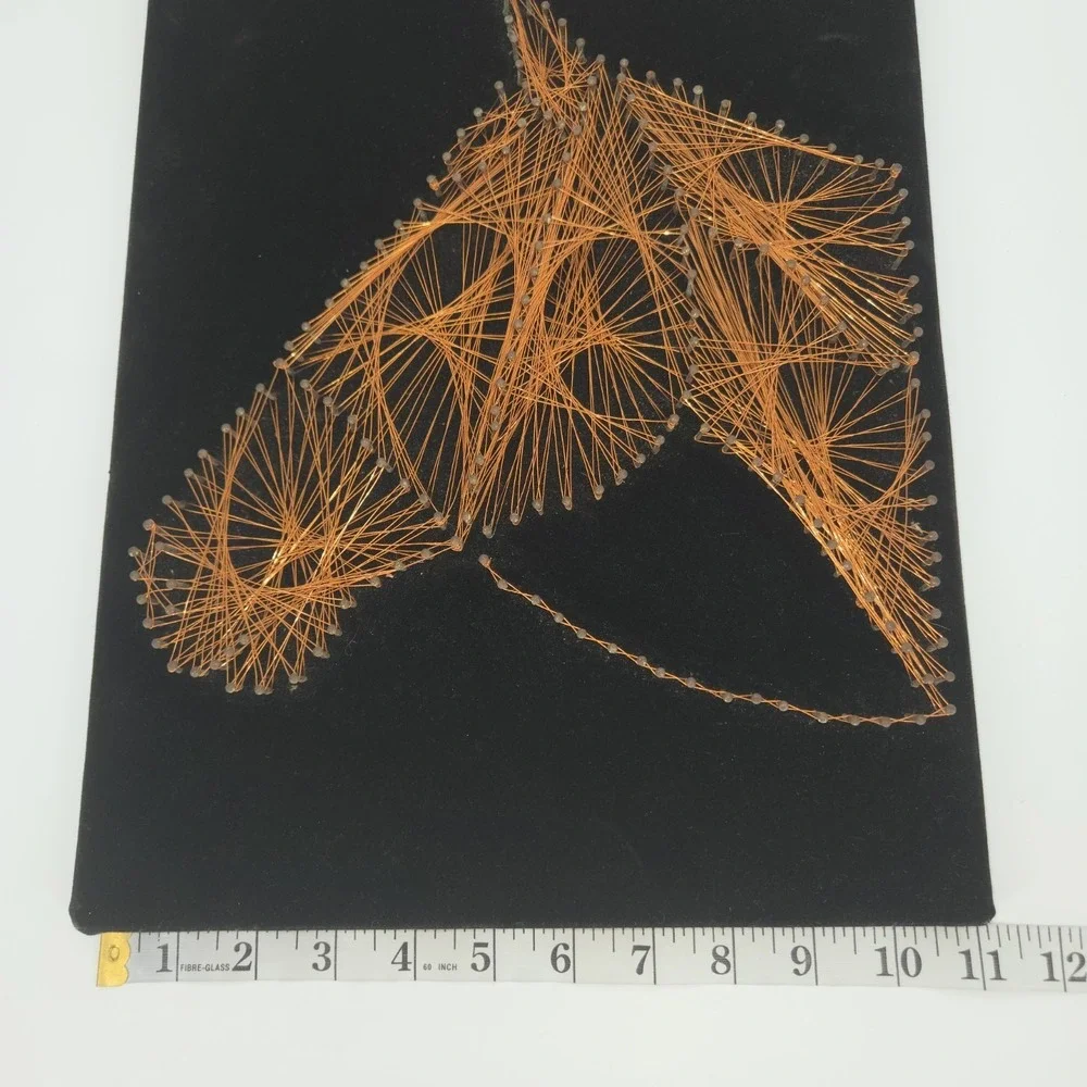 Vintage String Nail Art Wall Copper Wire Horse head 15 X11 1970S Retro